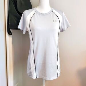 Under Armour Loose Fit HeatGear Jaquard Tech Run Shirt - Halo Gray - Medium